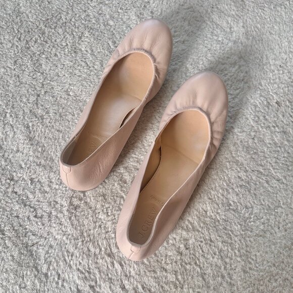 J. Crew Palest Pink Cece Italian Leather Flats, sz 9 EUC - Picture 5 of 5